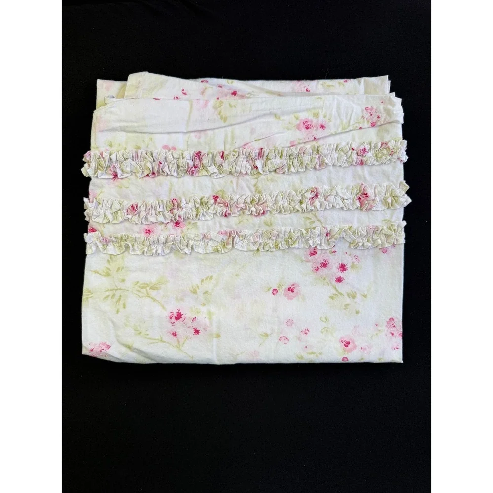 Simply Shabby Chic Cherry Blossom RUFFLES Vintage Shower Curtain French Country
